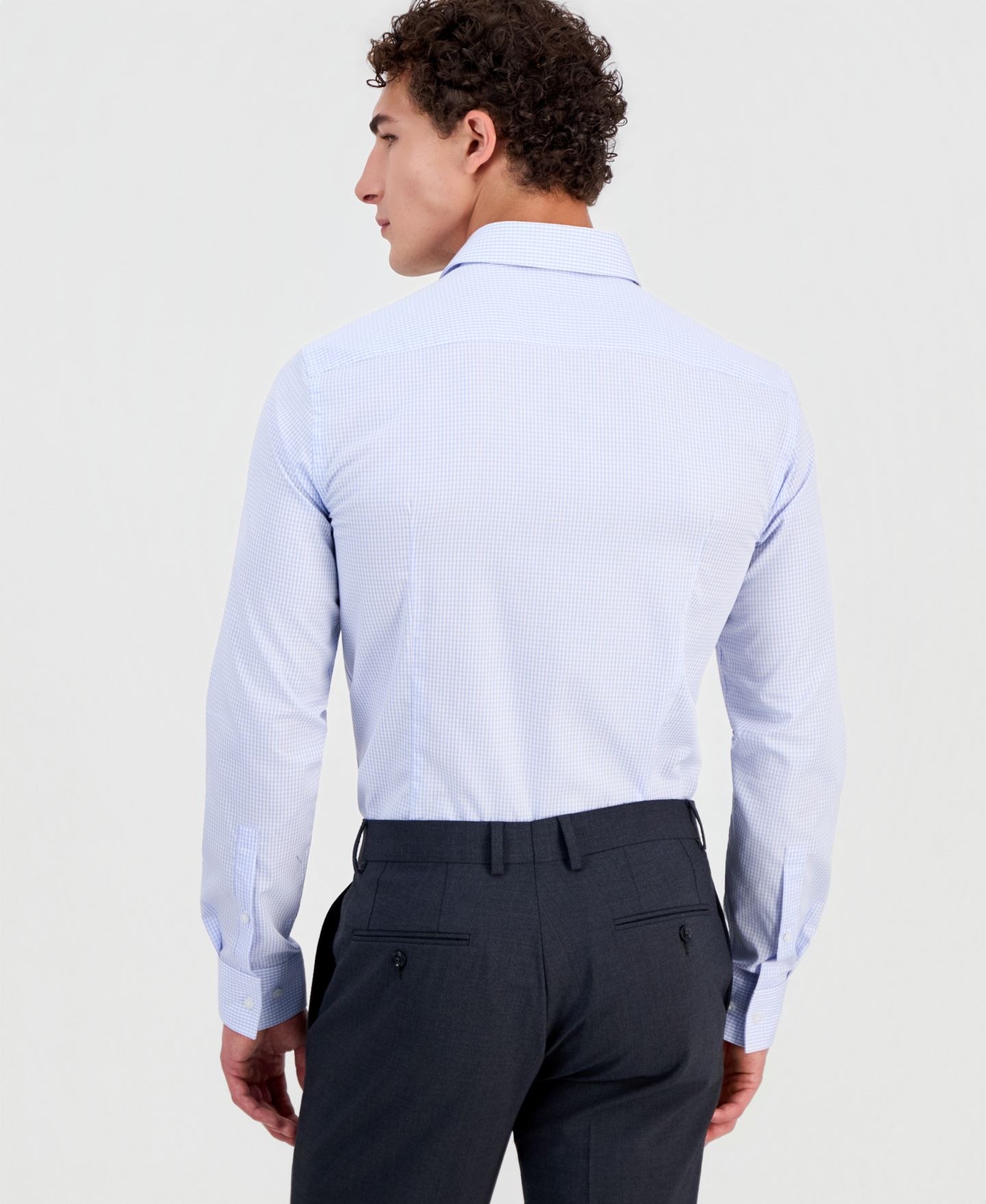 Мужская рубашка Hugo Boss Kenno Slim-Fit Dress Shirt, цвет: Пастельный синий — фото 2