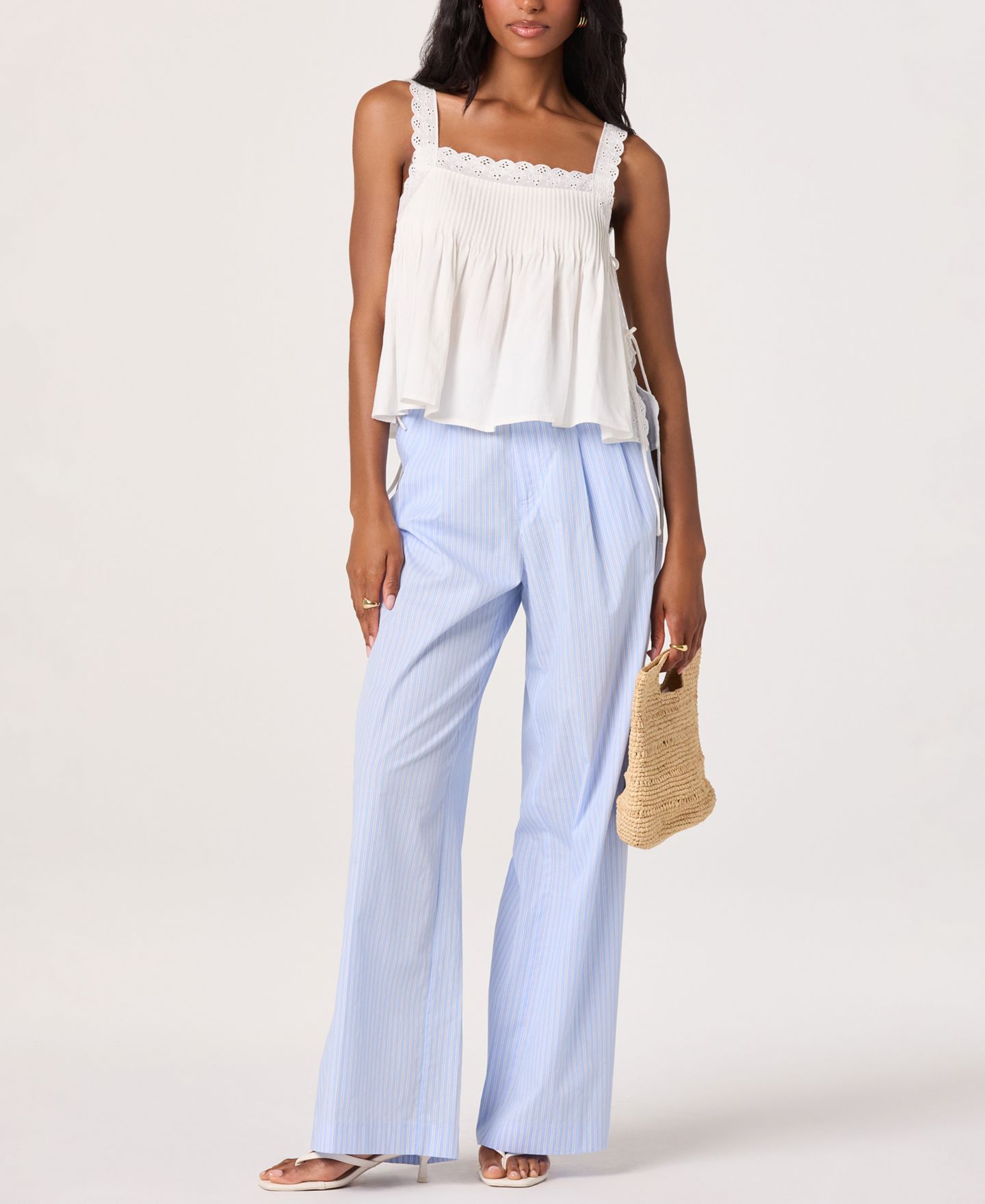 Женский топ ASTR the Label Side-Tie Sleeveless, цвет: Белый — фото 1