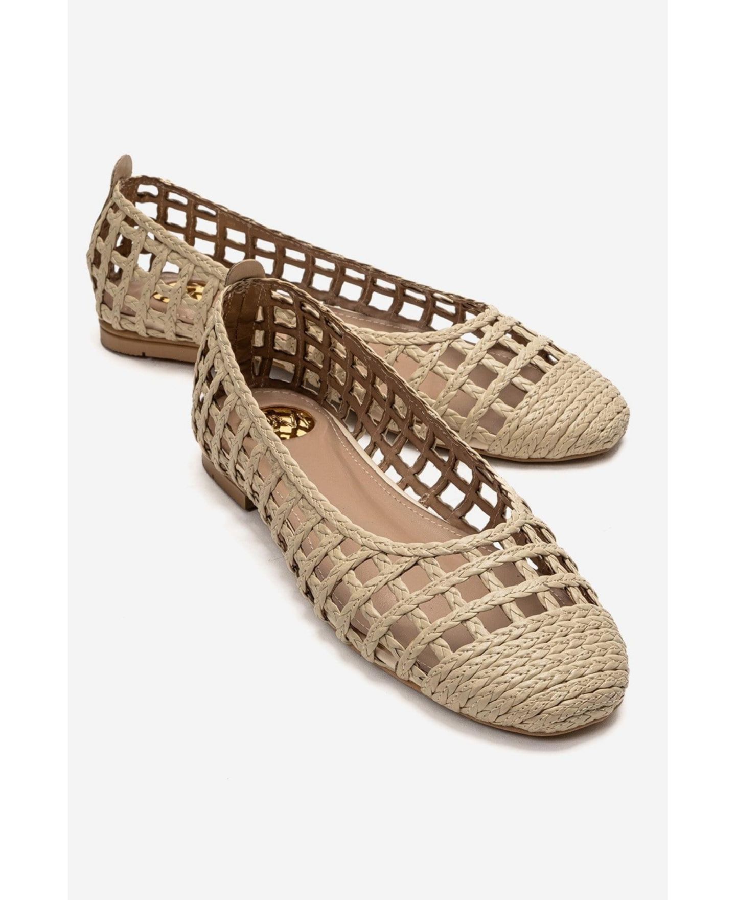 Женские плетёные балетки Prologue Shoes Elvaris, цвет: Бежевый — фото 4