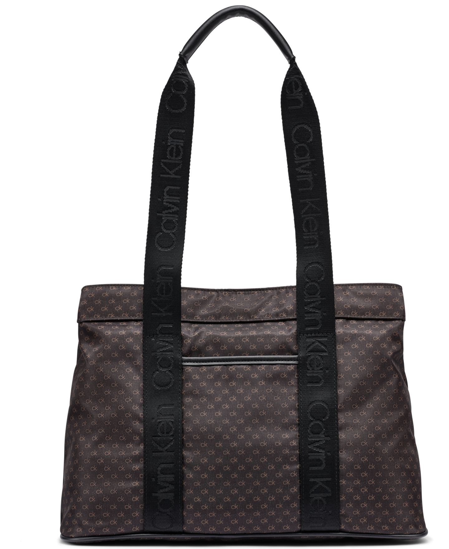 Женская сумка Calvin Klein Caius Magnetic Large Tote Handbag, цвет: Коричневый хаки / Чёрный — фото 2