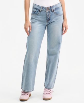 Women's Super-Low Double-Button Relaxed-Fit Denim Jean