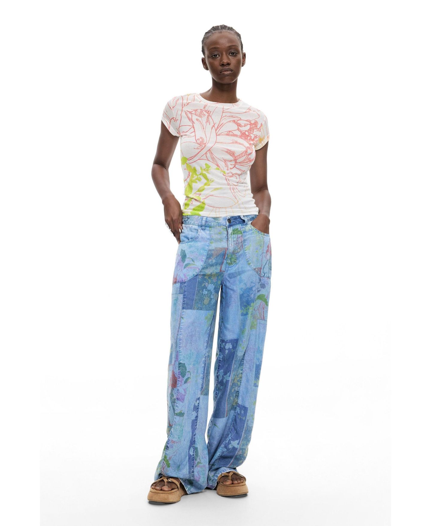 Женская футболка Desigual Printed knit, цвет: Разноцветный — фото 2
