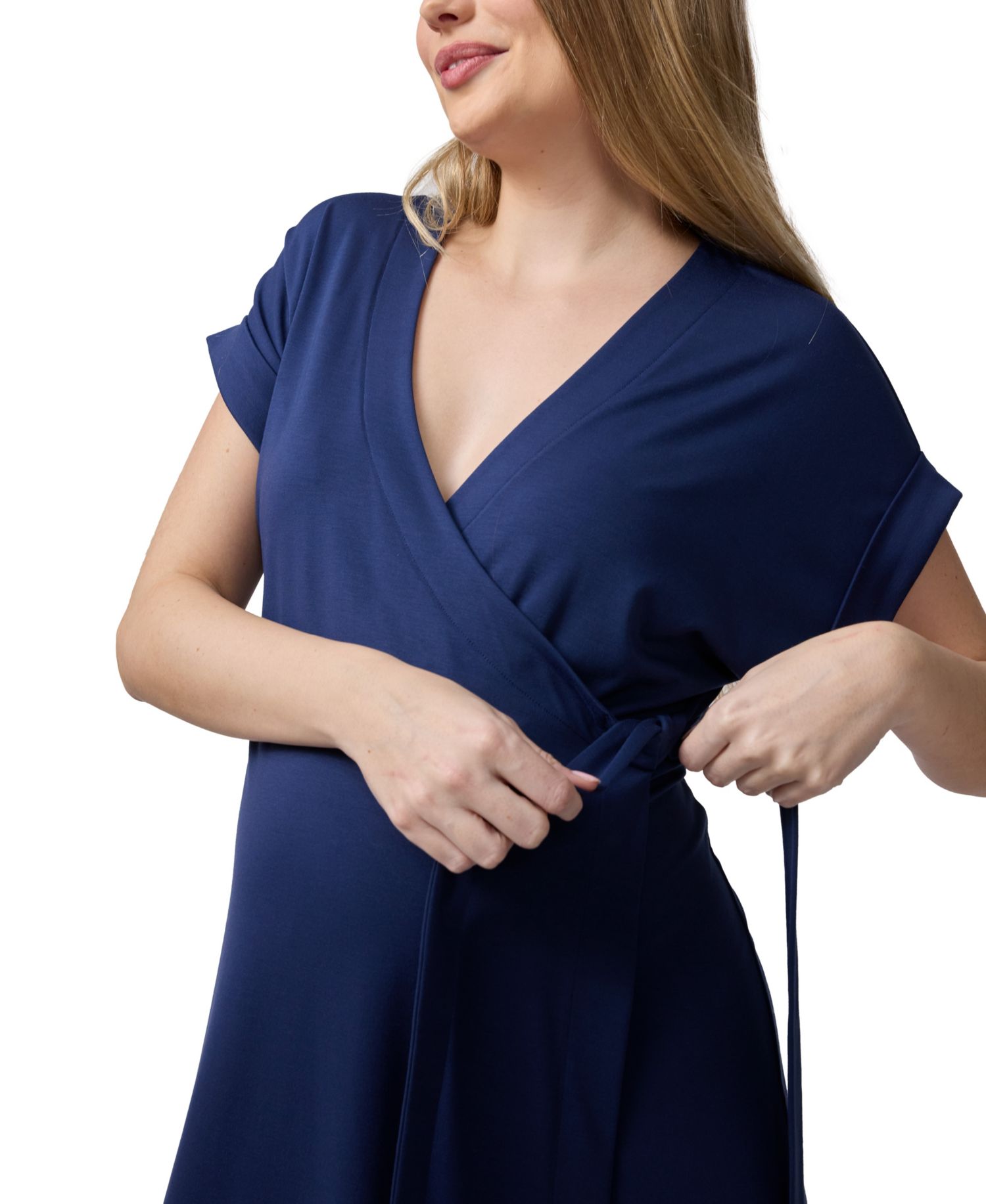 Maternity Ingrid + Isabel Short Sleeve Wrap Knit Dress