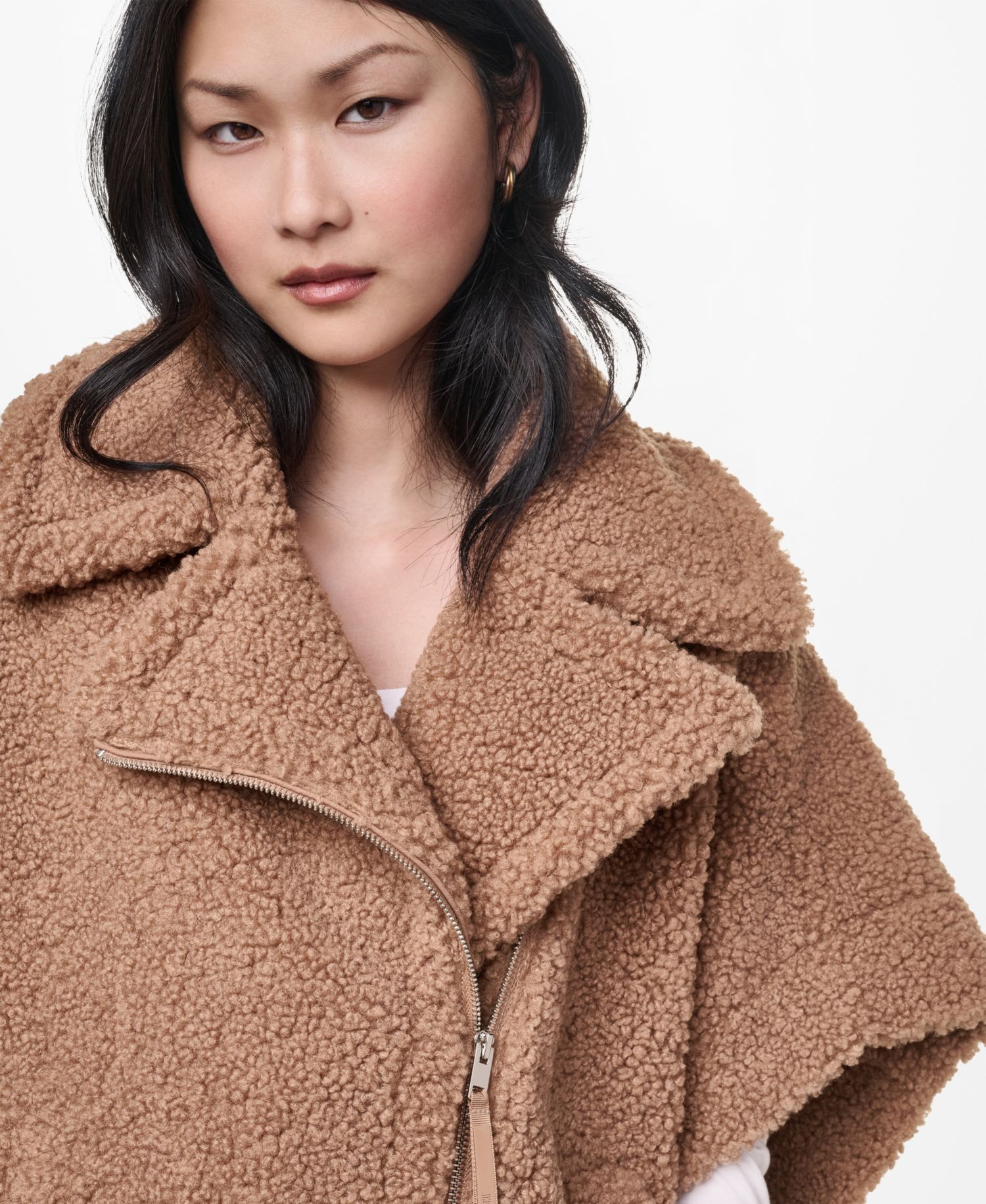 Women's Asymmetrical Zip Poncho Jacket