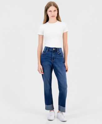Women's Straight-Leg Cuffed-Ankle Jeans