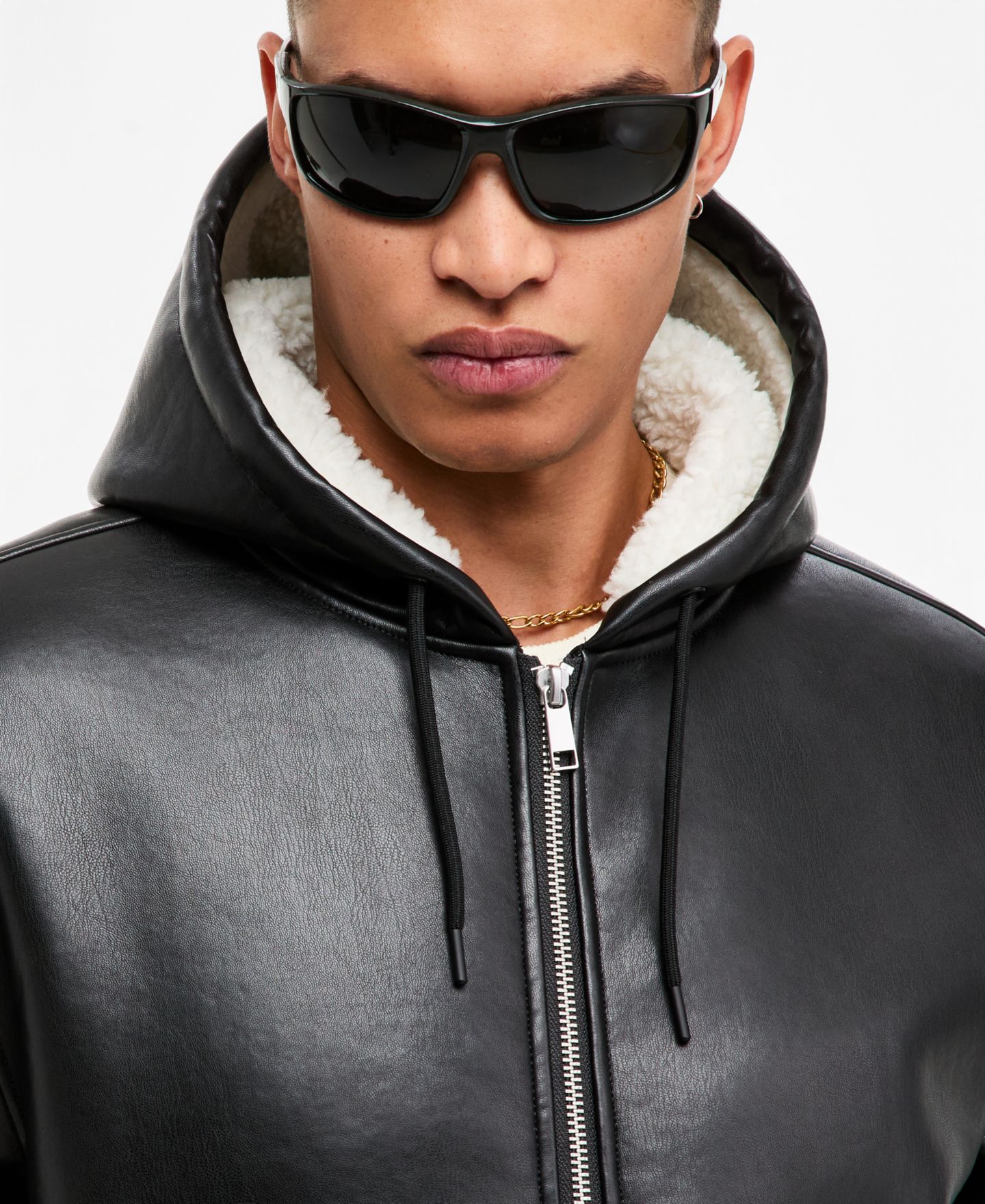 Мужское худи Mode of One Relaxed Sherpa Full-Zip, цвет: Глубокий чёрный — фото 3