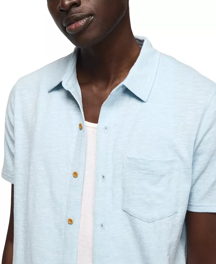 Men's Linen Blend Short-Sleeve Shirt - thumbnail 7