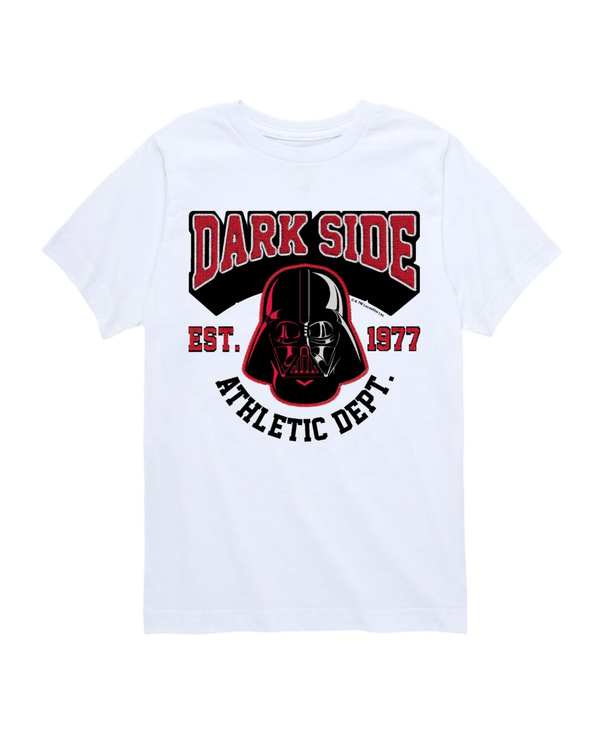 Hybrid Star Wars Boys' 8-20 Darth Vader Darkside Athletic Department Short-Sleeve Graphic T-Shirt - White