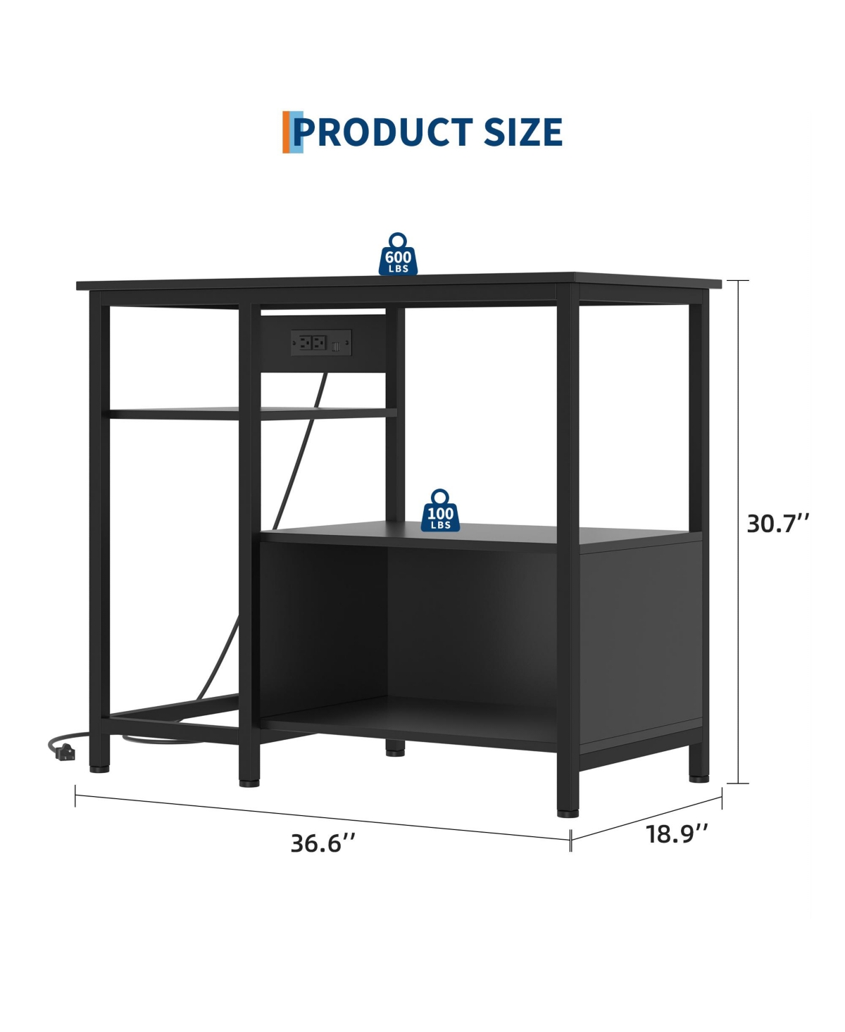 gaomon Fish Tank Stand, Storage Shelf with 2 Drawer and Power Outlets