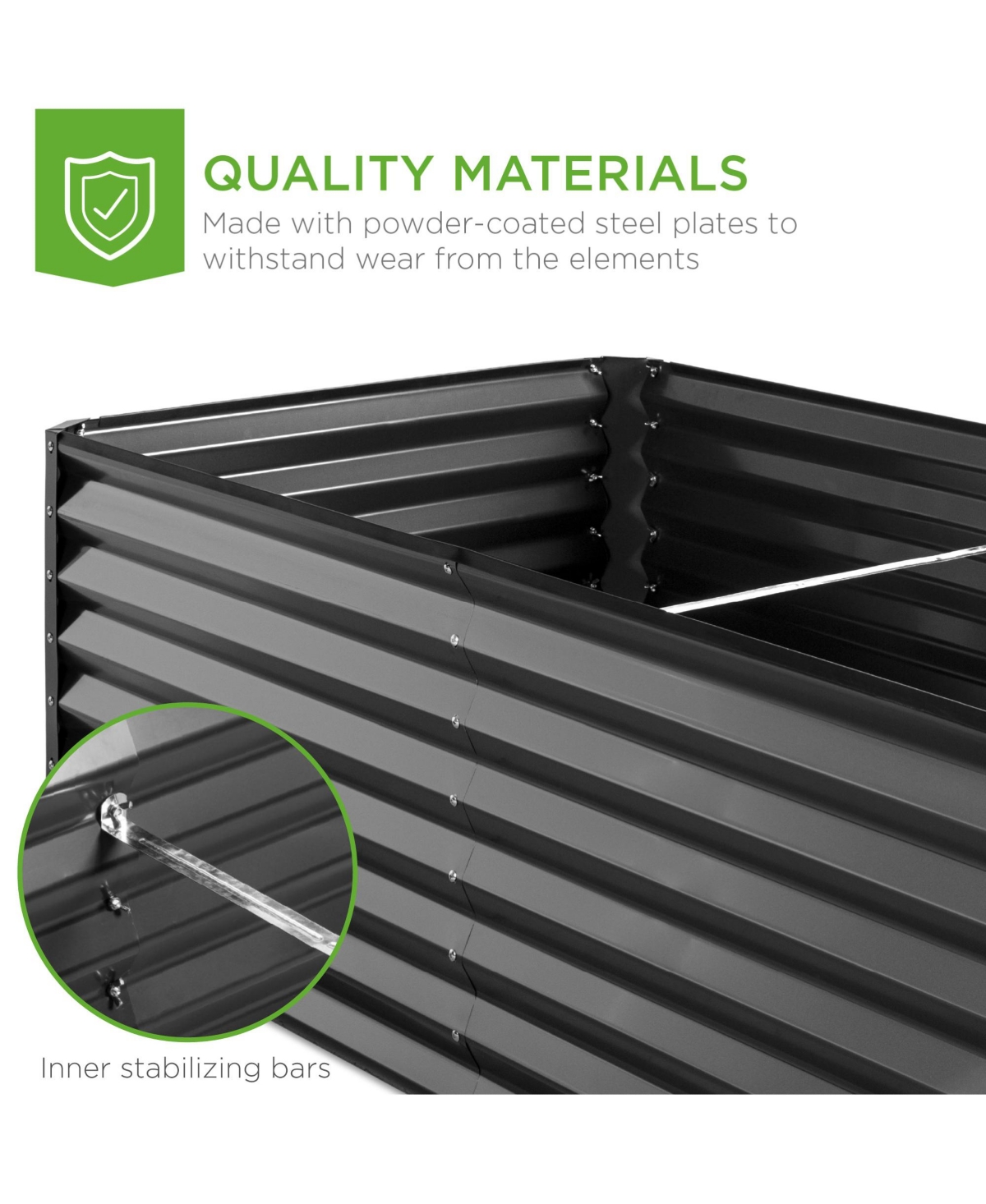 Best Choice Products 6x3x2ft Outdoor Metal Raised Garden Bed, Planter Box for Vegetables, Flowers, Herbs