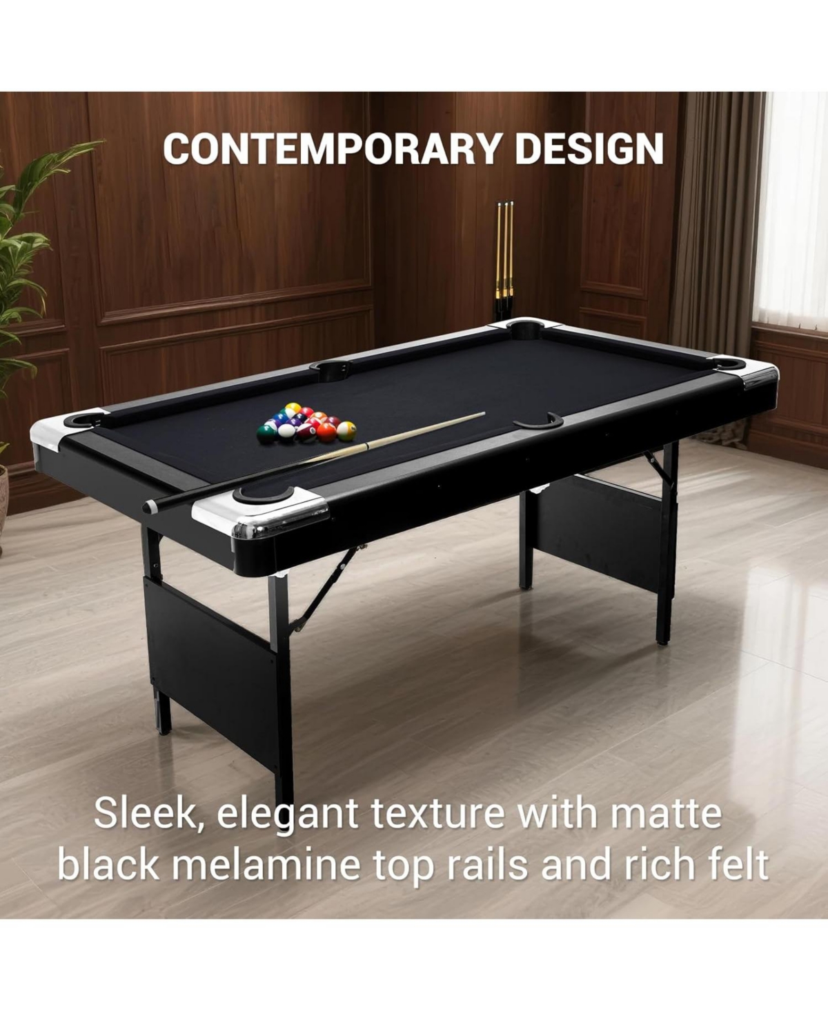 Xo Folding Pool Table, Portable Billiards Table Set with Accessories