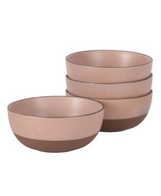 William Crest 4 Piece Cereal Bowl Set, 6.25 inch Round Stoneware Reactive Bowls, Soup, Dessert & Snack Bowls