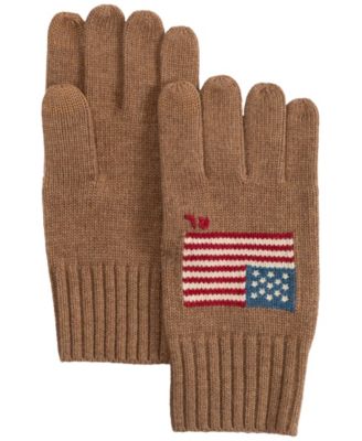 Men's Wool Blend RL Flag Knit Gloves