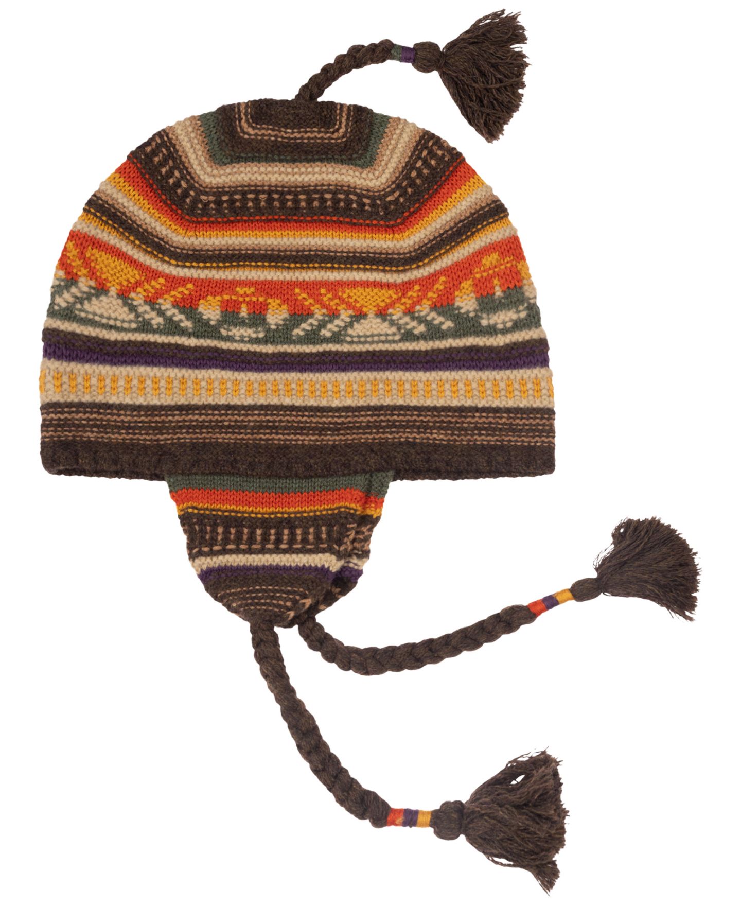 Мужской головной убор Polo Ralph Lauren Textural Stripe Earflap Hat, цвет: Коричневый разноцветный — фото 2