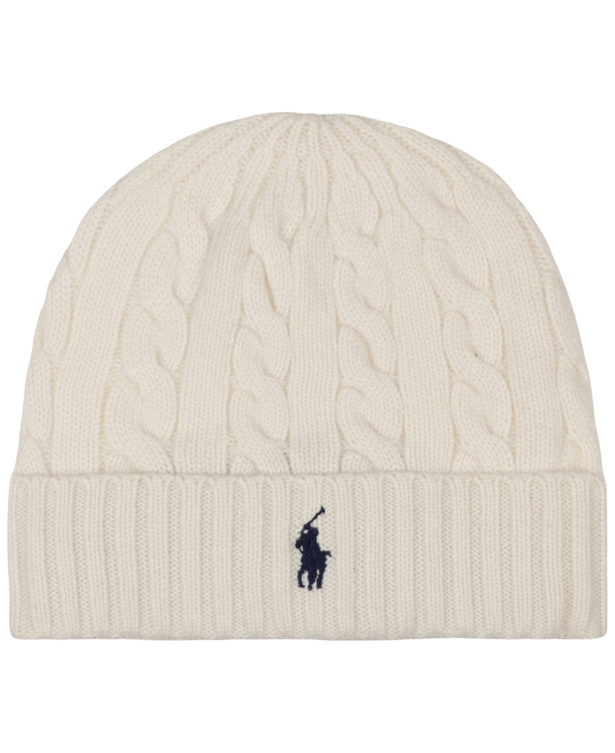 Polo Ralph Lauren Men's Cashmere Blend Cable Beanie Hat - Andover Cream