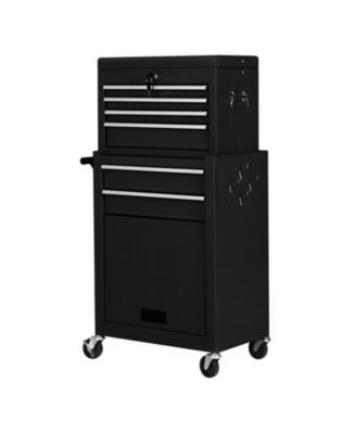 42.5 Inch Rolling Steel Tool Cabinet with Drawers and Detachable Top Chest