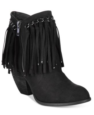 Not Rated Aadila Block Heel Fringe Ankle Booties Macy s