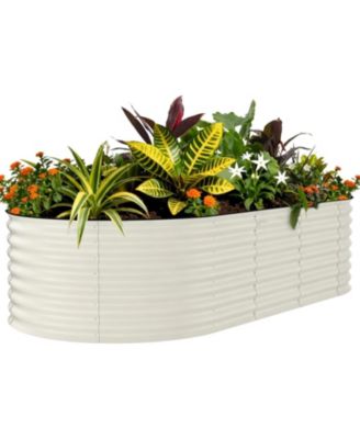 8x4x2FT Galvanized Raised Garden Bed, Metal Planter Box for Vegetables Flowers Herbs, Rust-Resistant Outdoor Garden Bed
