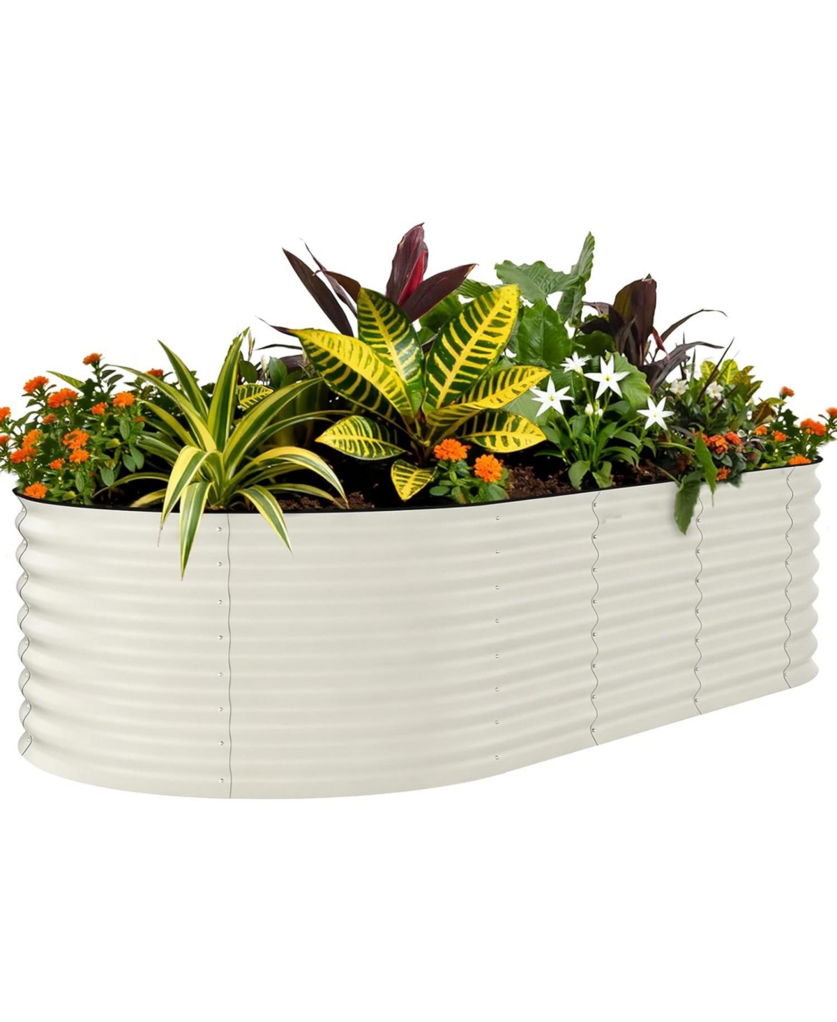 Xo 8x4x2FT Galvanized Raised Garden Bed, Metal Planter Box for Vegetables Flowers Herbs