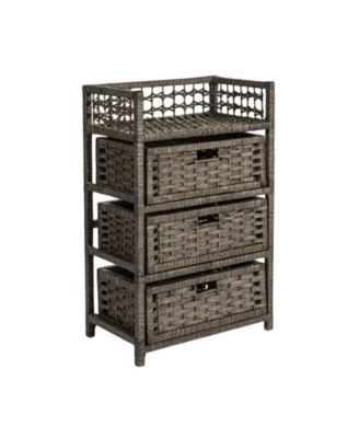 3-Drawer Storage Organizer Unit with Top Shelf and Cutout Handles
