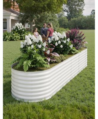 XO 8x2x2FT Oval Raised Garden Bed, 0.6mm Galvanized Steel Planter