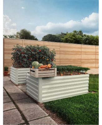 2-Pack 6x3x2FT Galvanized Raised Garden Bed, Deep Metal Planter Boxes for Vegetables Herbs Flowers, Outdoor Gardening Kit