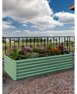 2-Pack 8x4x2FT Galvanized Raised Garden Bed, Deep Metal Planter Boxes for Vegetables Herbs Flowers, Outdoor Gardening Kit