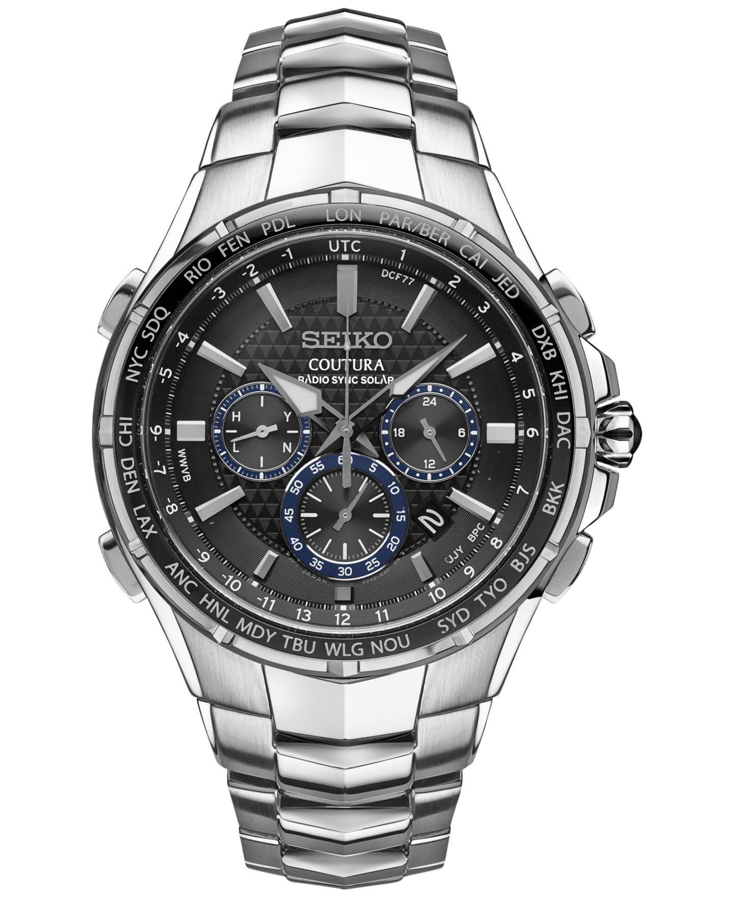 Мужские часы Seiko Solar Chronograph Coutura Stainless Steel Bracelet Watch 45mm SSG009 — фото 1
