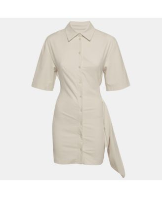 Women's Twill La Robe Camisa Mini Shirt Dress