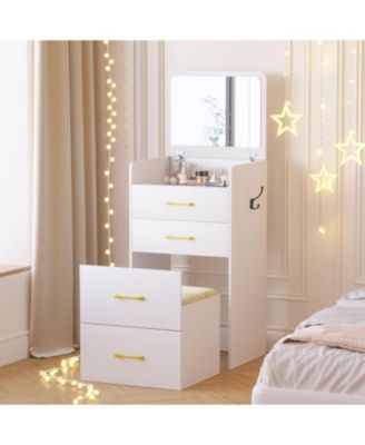 3 in 1 Vanity Desk with Flip Top Mirror for Bedroom