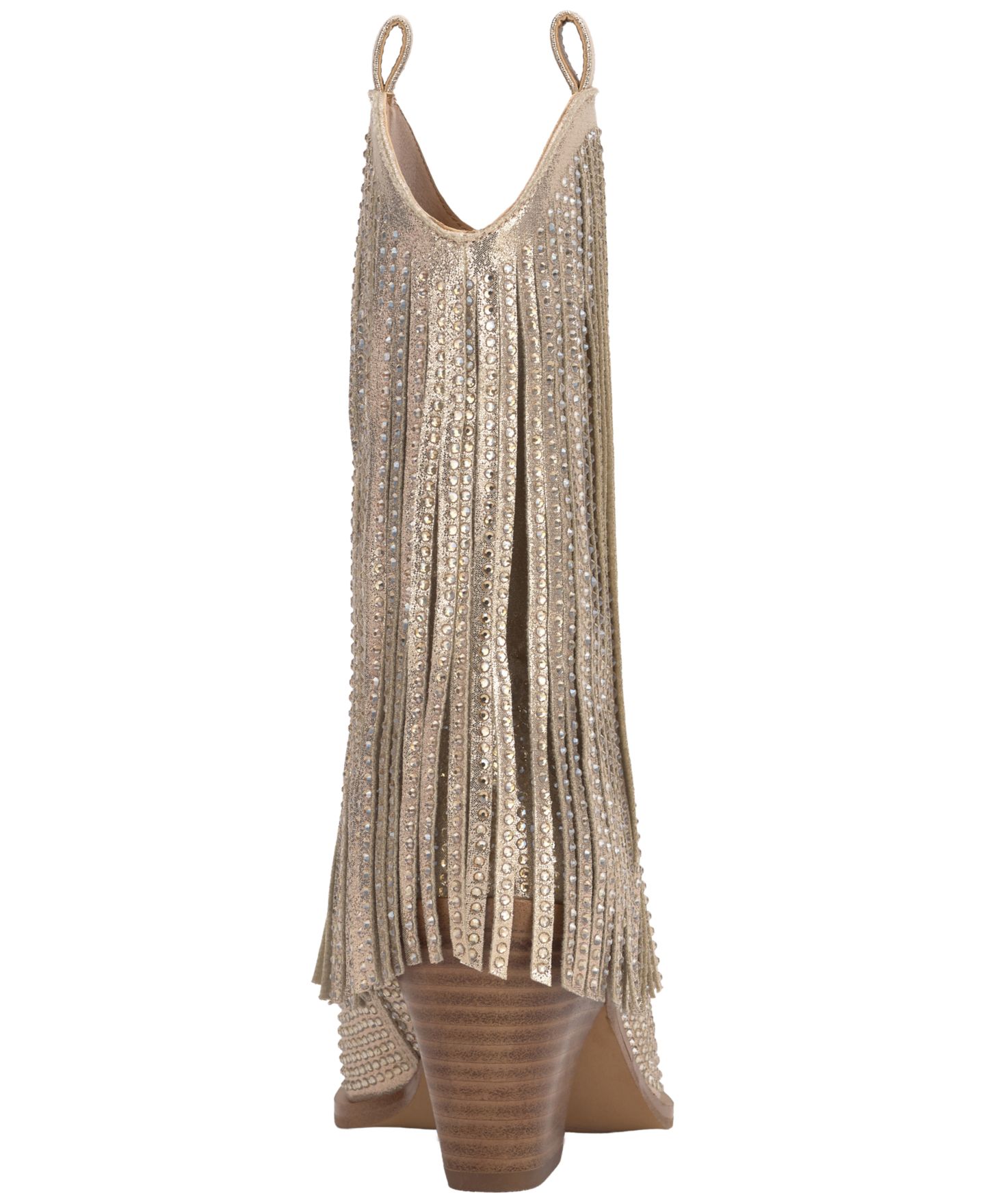 Женские ботинки Jessica Simpson Paredisa Rhinestone Fringe Cowboy Booties, цвет: Шампань песочный — фото 3