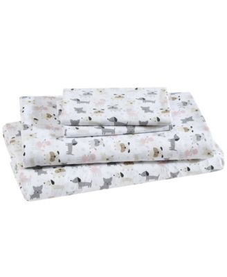 Whimsical Printed Microfiber 4-Pc. Sheet Set, Queen