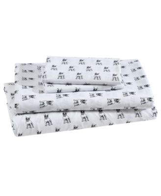 Whimsical Printed Microfiber 3-Pc. Sheet Set, Twin