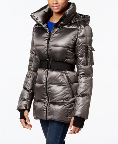 S13 Belted Shimmer Down Puffer Coat