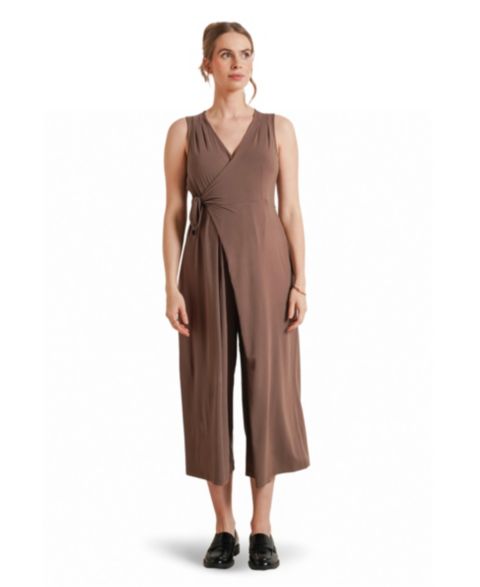 Женский комбинезон NOM Maternity Francesca Maternity & Nursing Cropped Jumpsuit, цвет: Серо-бежевый