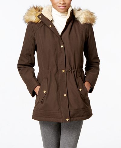Jones New York Faux-Fur-Trim Anorak