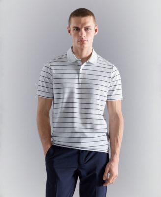 Men's Coolmax Slim-Fit Striped Polo Shirt