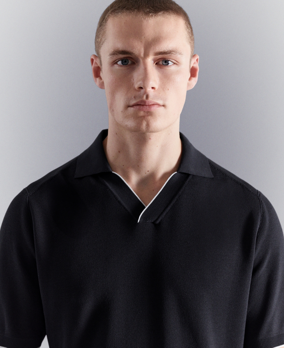 Mango Men's Contrasting Knitted Polo Shirt