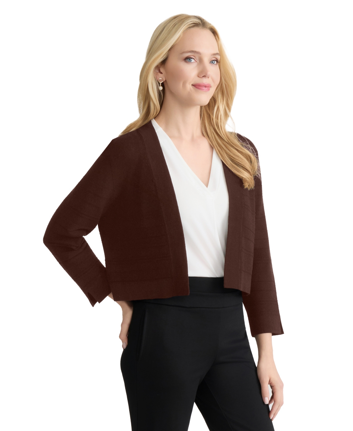 Jones New York Women's Cotton-Blend Cropped Shrug