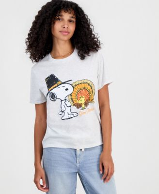 Juniors' Snoopy Thanksgiving Crewneck Tee