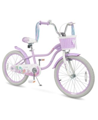 20'' Girls Bike w/Removable Basket Streamers Hand Brake and Coaster Brake Saddle