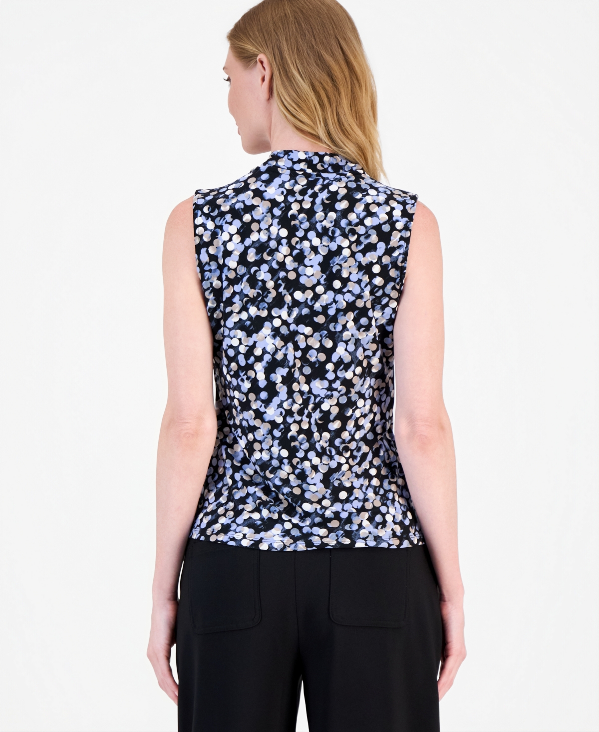 Anne Klein Women's Surplice-Neck Gathered-Waist Top