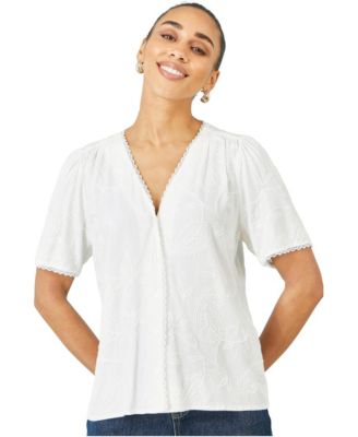 Women's Paisley Viscose Embroidered Shirt