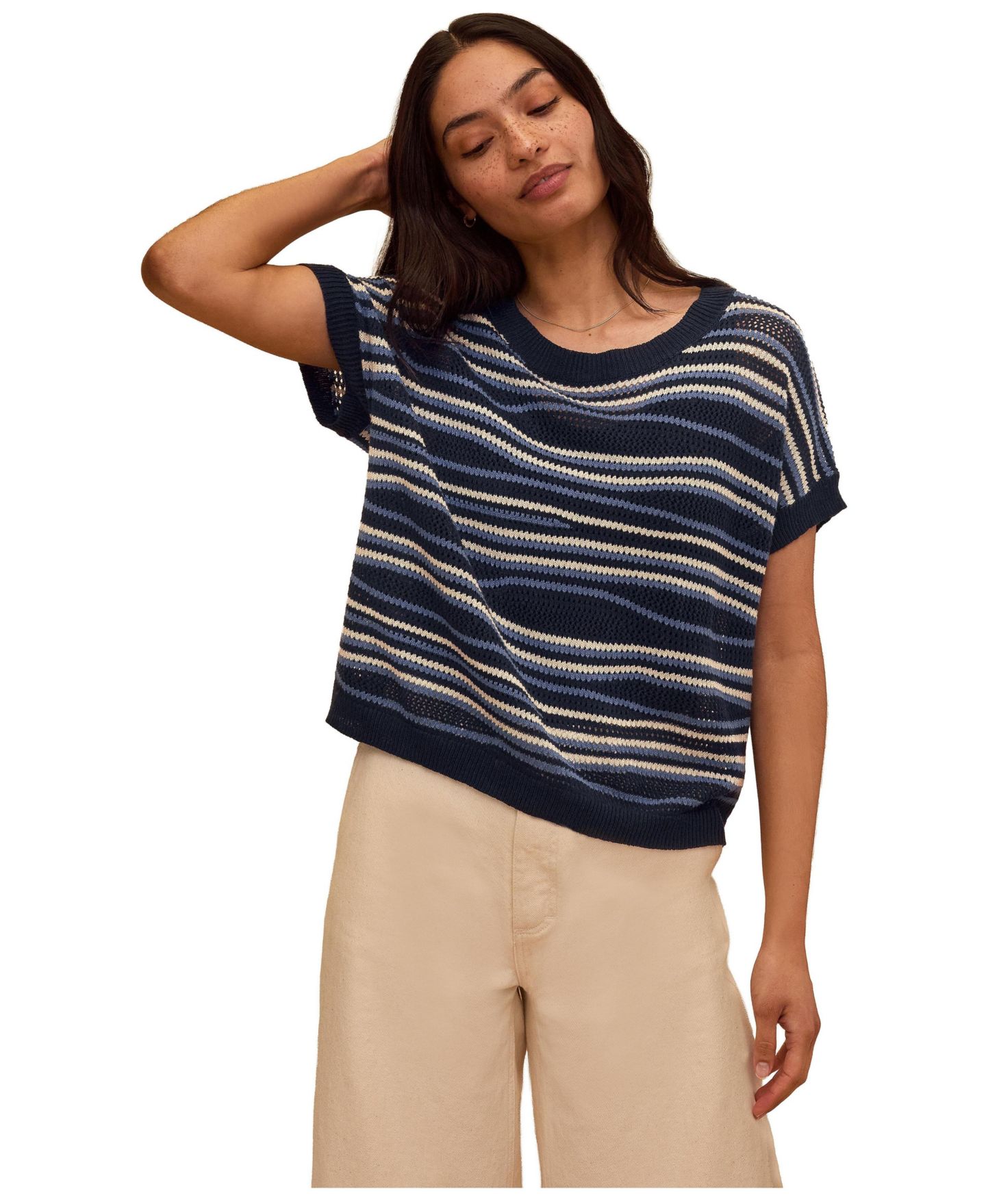 Женский топ Celtic & Co. Landscape Stripe Knitted, цвет: Тёмно-синий разноцветный — фото 2