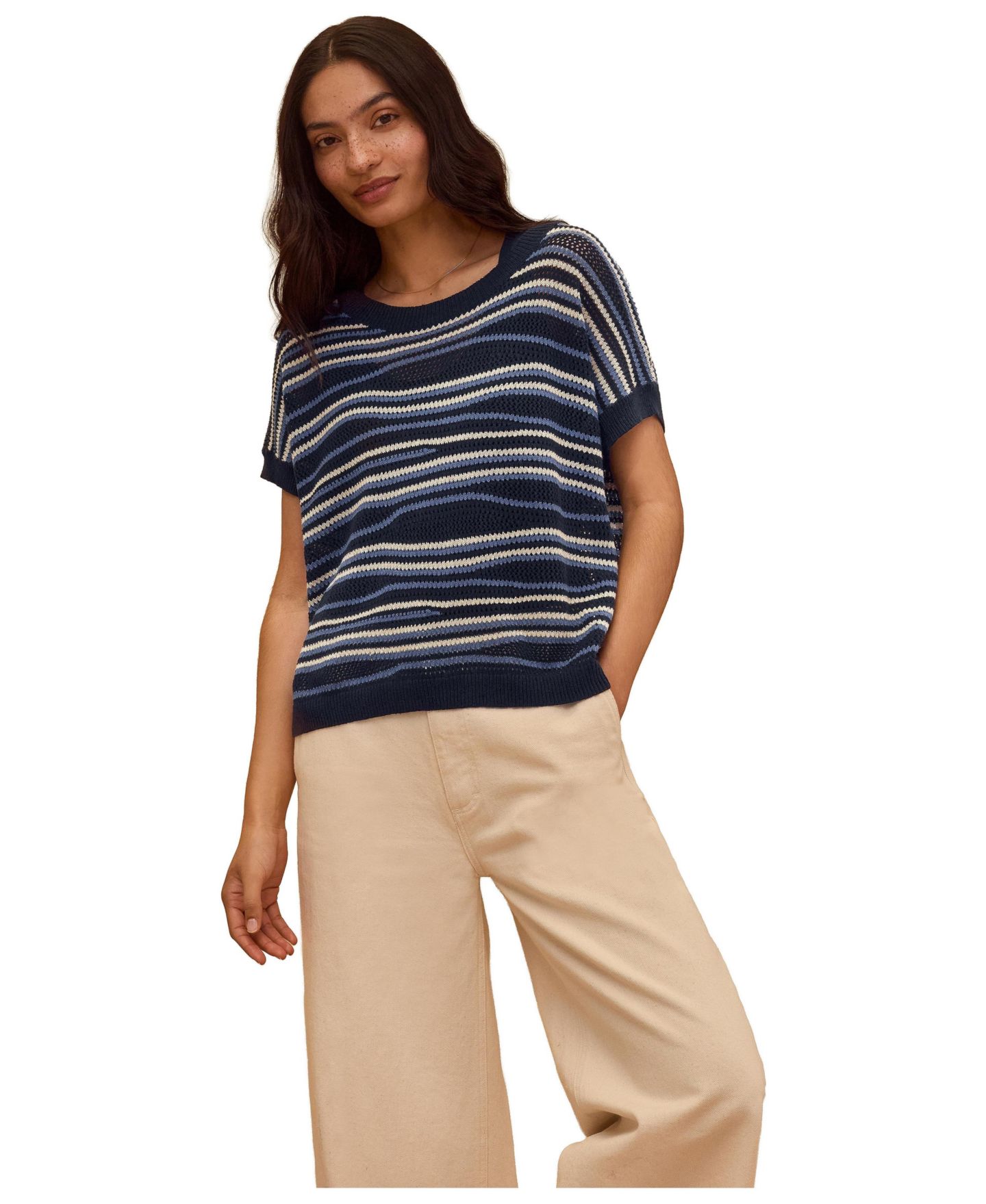 Женский топ Celtic & Co. Landscape Stripe Knitted, цвет: Тёмно-синий разноцветный — фото 1