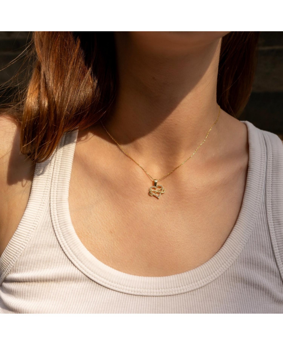 Spero London Infinity Heart Love Sterling Silver Pendant Necklace