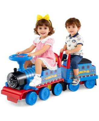 Ride on Train 6V Battery Powered Ride on Toy with Under-Seat Storage and Carriage
