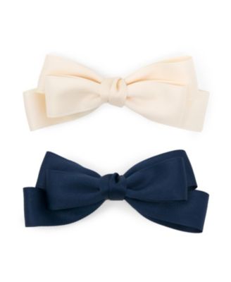 Girls Large Double Bow Clip Set (2pc)