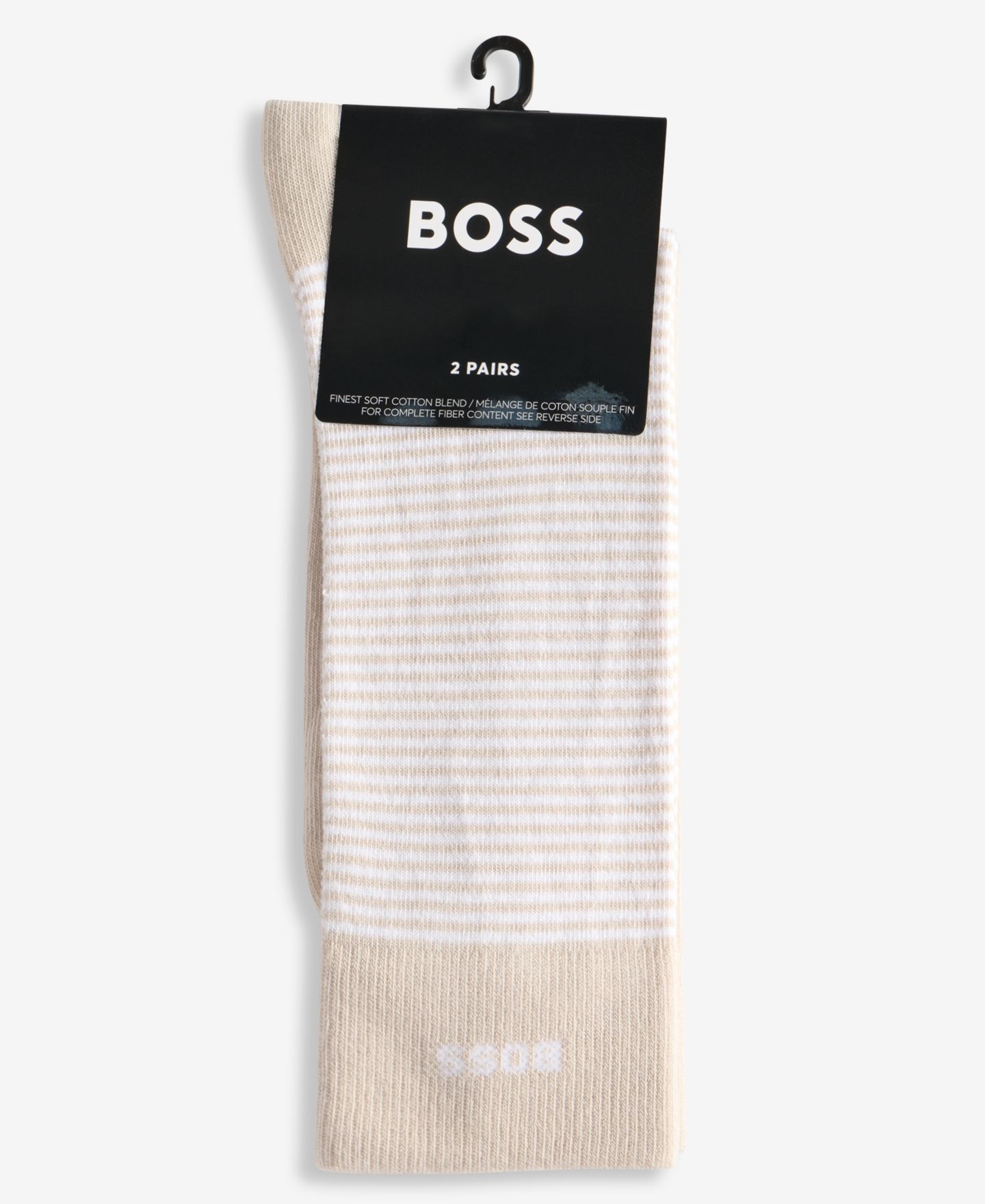 Носки для мужчин, в полоску, 2 шт. — Hugo Boss, цвет: Lt Bge — фото 2