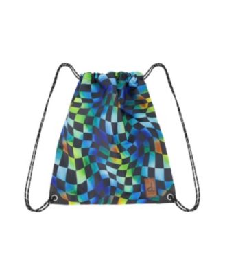 Little Boy Checkered Durable Lightweight Sporty Drawstring Bag